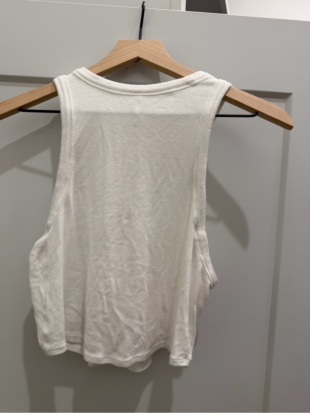 White Women's Ribbed Tank Top - Picture 2 of 2